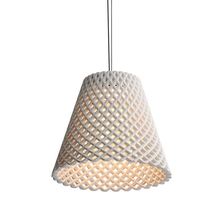 Image 3 Clarus 14" LED Pendant in White Sandstone Cement more views