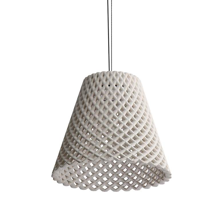 Image 4 Clarus 14" LED Pendant in White Sandstone Cement more views