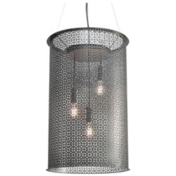 Clarus 18&quot; Wide Smoked Silver Pendant