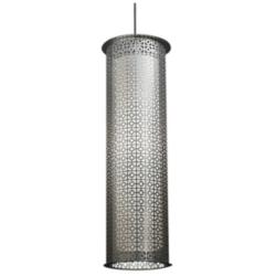 Clarus 8&quot;W Satin Pewter and Opal Acrylic Pendant Triac LED