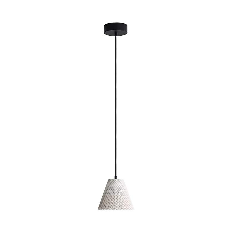 Image 3 Clarus 8" LED Pendant in White Sandstone Cement more views