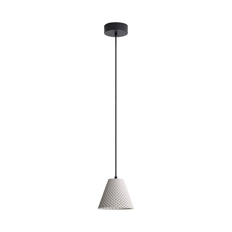 Image 4 Clarus 8" LED Pendant in White Sandstone Cement more views