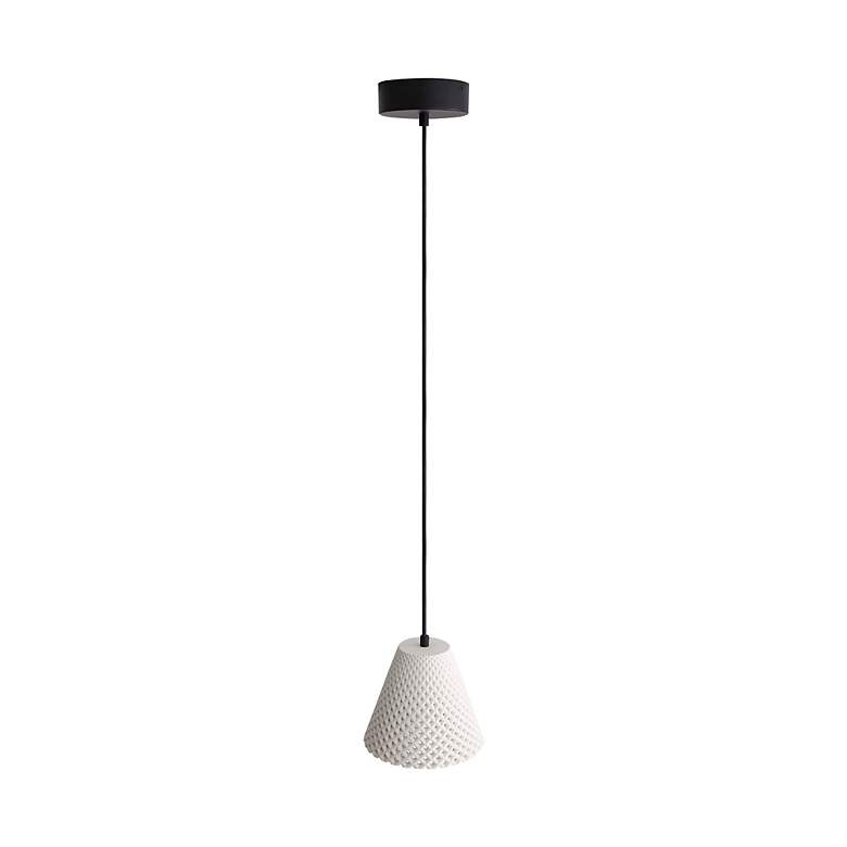 Image 6 Clarus 8" LED Pendant in White Sandstone Cement more views