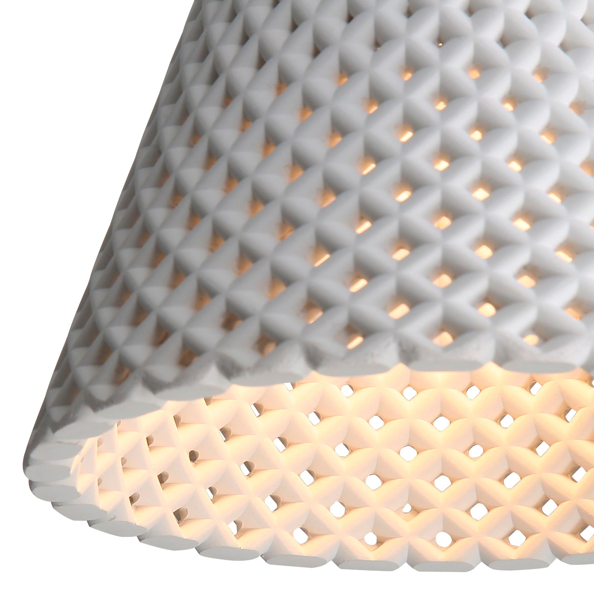 Clarus 8" LED Pendant in White Sandstone Cement