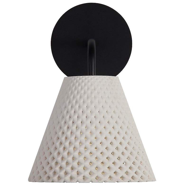 Image 1 Clarus LED 8" Wall Sconce - Outdoor in White Sandstone Cement