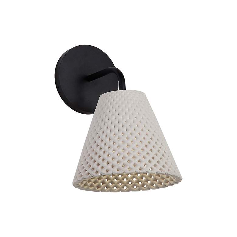 Image 2 Clarus LED 8" Wall Sconce - Outdoor in White Sandstone Cement more views