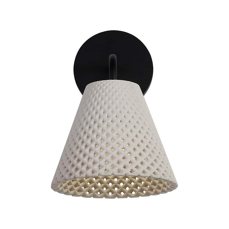 Image 3 Clarus LED 8" Wall Sconce - Outdoor in White Sandstone Cement more views