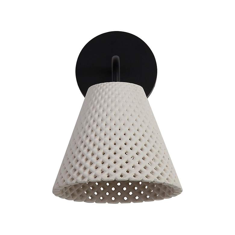Image 4 Clarus LED 8" Wall Sconce - Outdoor in White Sandstone Cement more views