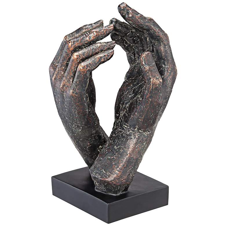 Image 1 Clasping Hands 10 inch High Figurine