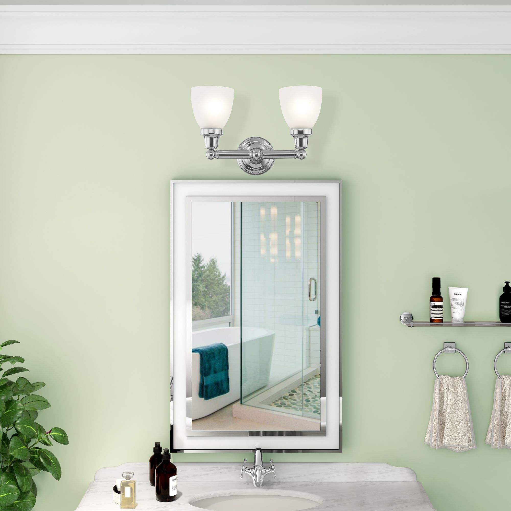 Classic 10" High Polished Chrome 2-Light Wall Sconce