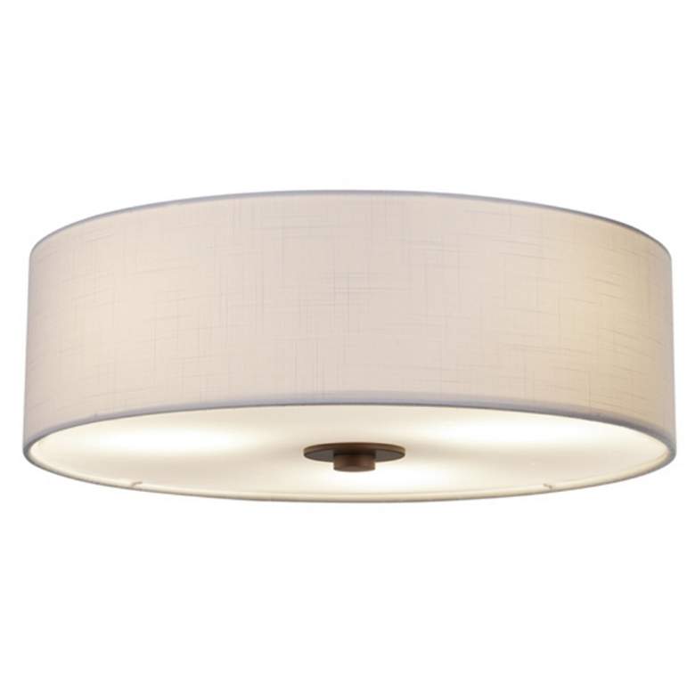 Image 1 Classic 15 inch Wide Dark Bronze LED Drum Ceiling Light