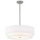 Classic 22"W Brushed Nickel with White Fabric Pendant Light