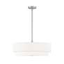 Thumbnail2 of Classic 22"W Brushed Nickel with White Fabric Pendant Light more views