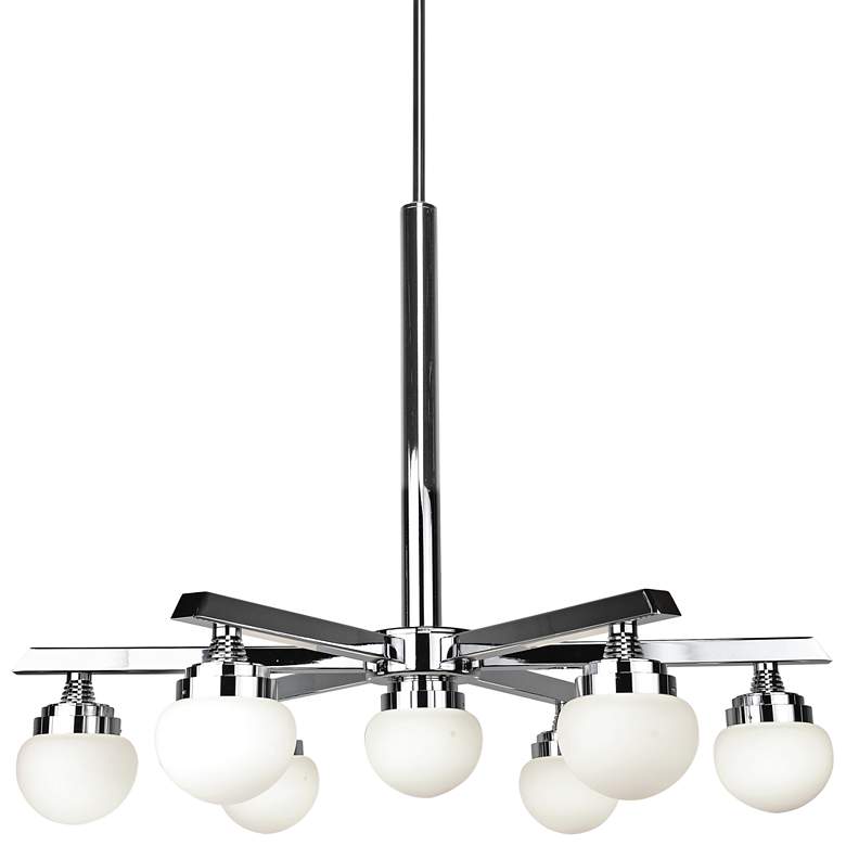 Image 1 Classic 25 1/2 inch Wide Chrome 7-Light LED Chandelier