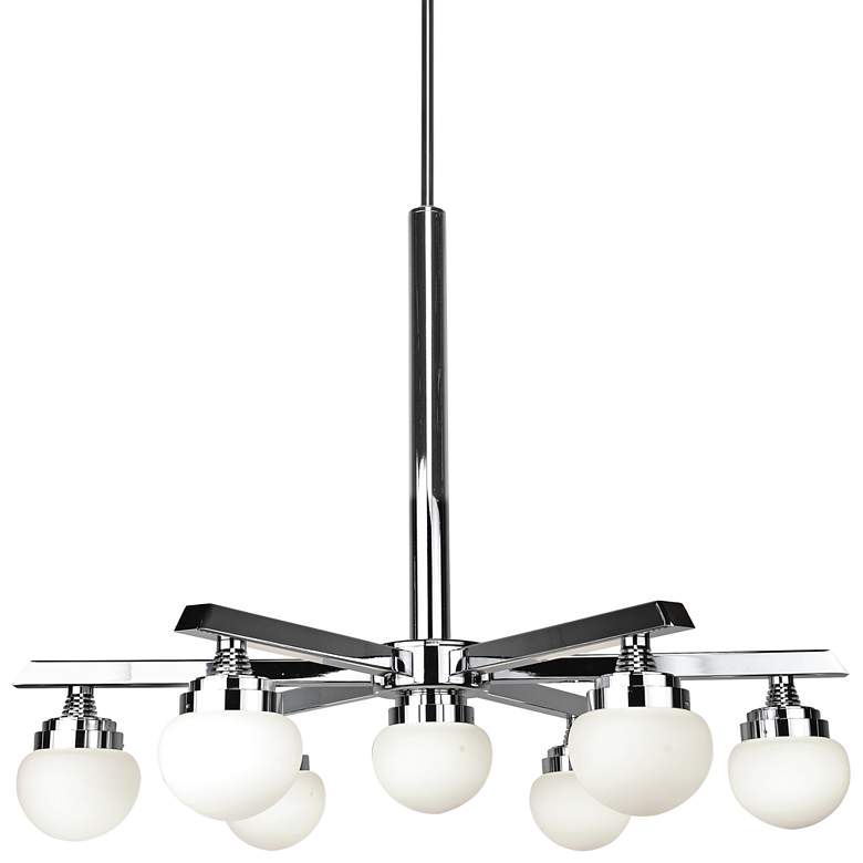 Image 1 Classic 25 1/2" Wide Chrome 7-Light LED Chandelier