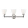 3_Classic 3-Light 10-in Brushed Nickel Bell Vanity Light more views