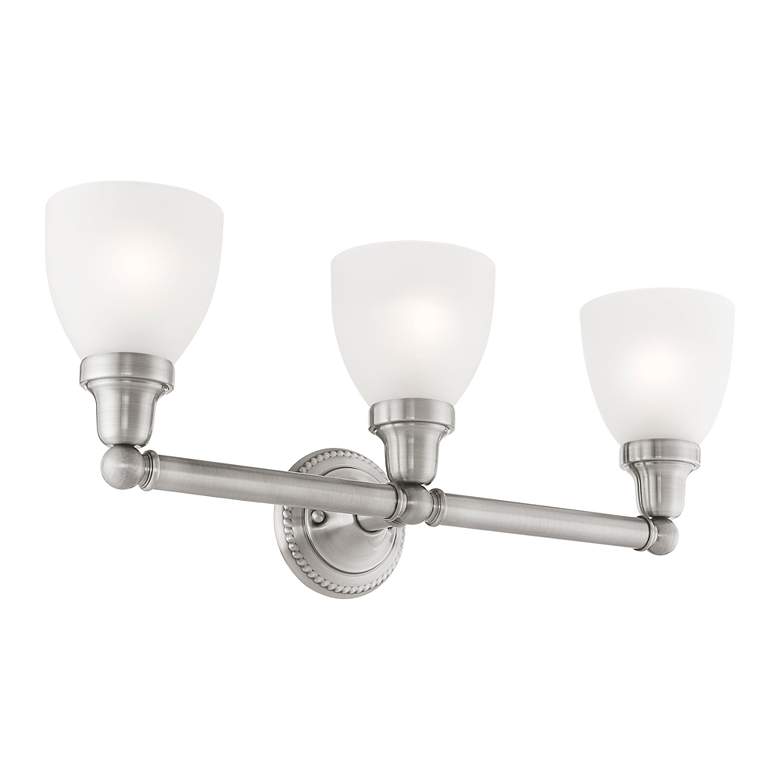 Image 4 Classic 3-Light 10-in Brushed Nickel Bell Vanity Light more views
