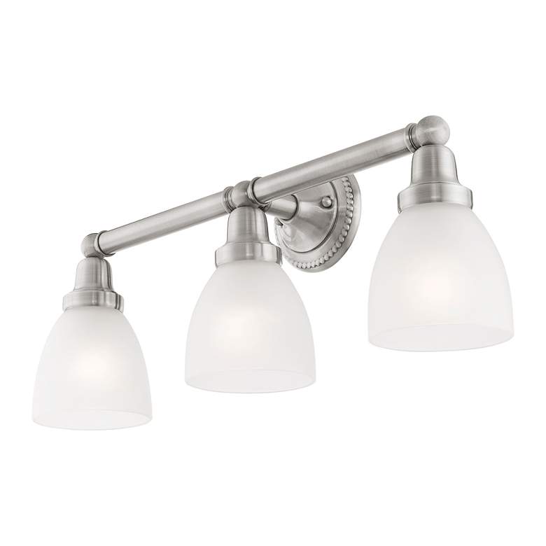 Image 5 Classic 3-Light 10-in Brushed Nickel Bell Vanity Light more views