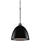 Classic 9.6" LED Matte Chrome Pendant w/ Black Aluminum Shade