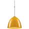 Classic 9.6" Matte Chrome Pendant w/ Canary Yellow Aluminum Shade