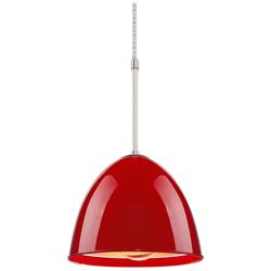 Classic 9.6&quot; Matte Chrome Pendant w/ Gypsy Red Aluminum Shade