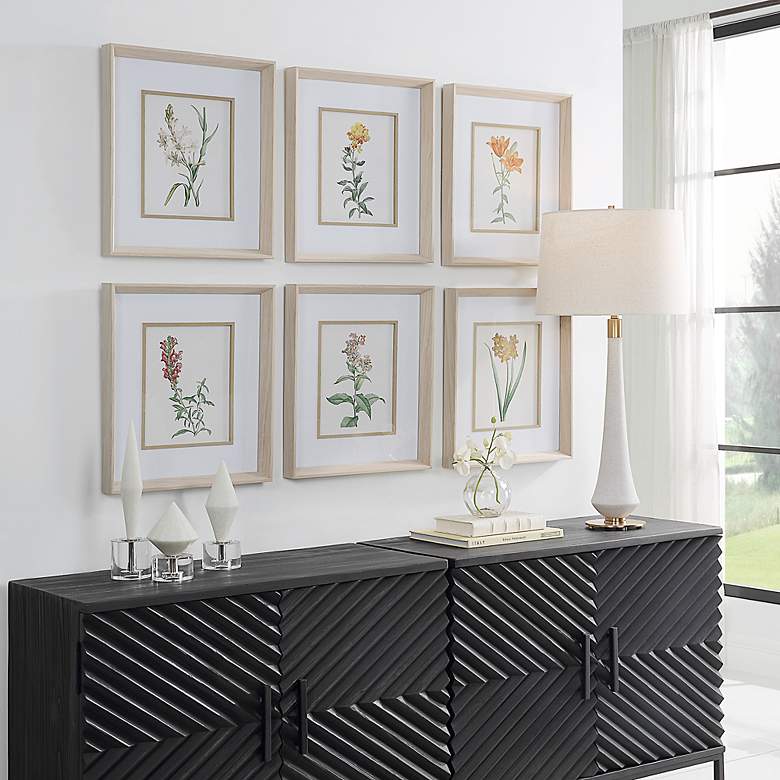 Image 3 Classic Botanicals 19" High 6-Piece Framed Wall Art Set more views