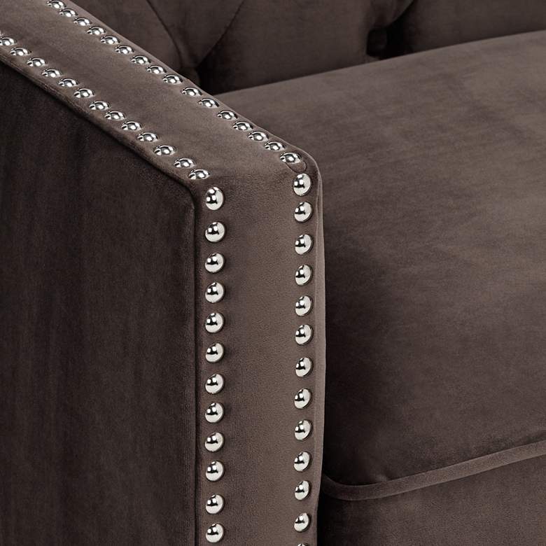 Image 5 Classic Chocolate Brown Tufted Armchair more views