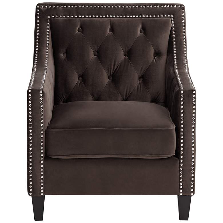 Image 7 Classic Chocolate Brown Tufted Armchair more views
