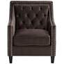 7_Classic Chocolate Brown Tufted Armchair more views