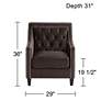 Classic Chocolate Brown Tufted Armchair in scene