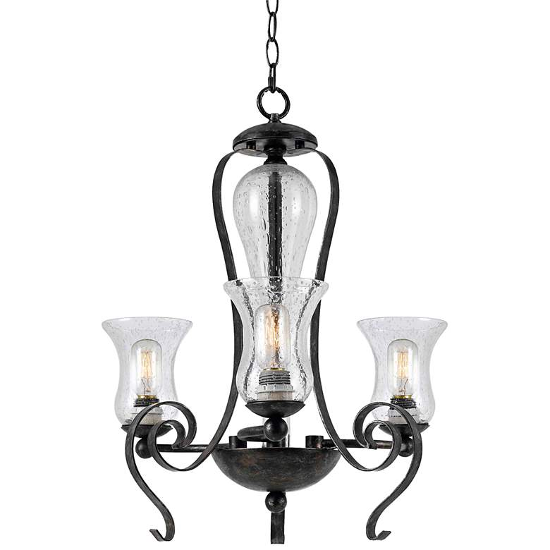 Image 2 Classic Collection 23 1/2" Wide Black Iron Chandelier