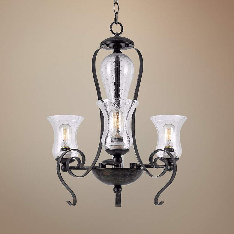 Image 1 Classic Collection 23 1/2" Wide Black Iron Chandelier