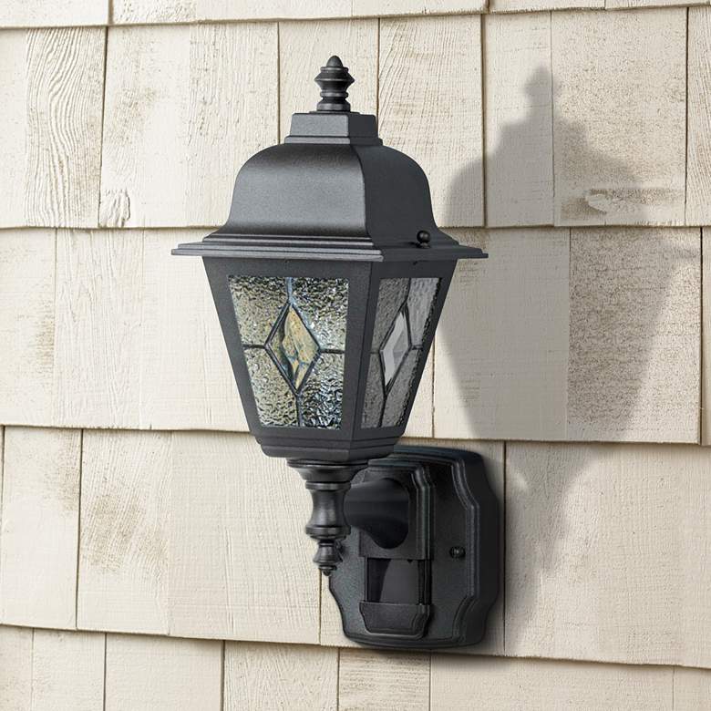 Image 1 Classic Cottage Black Motion Sensor Outdoor Wall Light