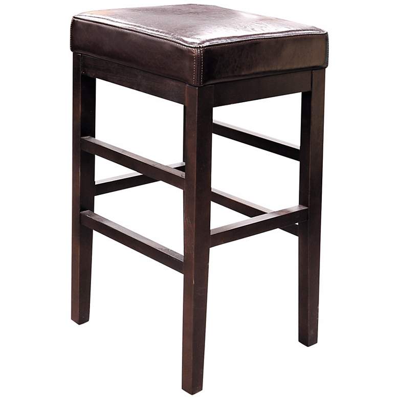 Image 1 Classic Espresso Bycast Leather 30 1/2 inch High Bar Stool
