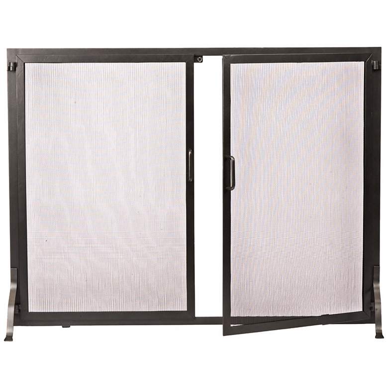 Image 1 Classic Graphite 30 inch High Fireplace Screen with Doors