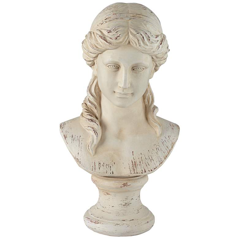 Classic Greek 17 1/2&quot; High Antique White Bust Sculpture