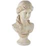 Classic Greek 17 1/2" High Antique White Bust Sculpture in scene
