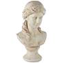 Classic Greek 17 1/2"H Antique White Bust With Black Round Riser