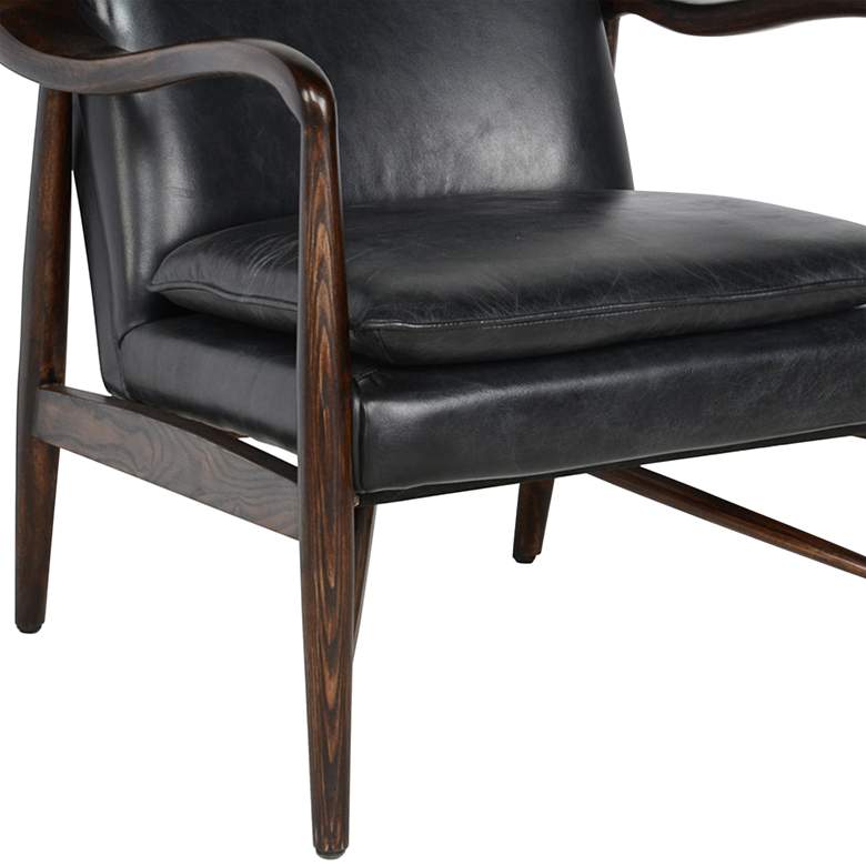 Image 3 Classic Home Kiannah 27 1/2" Wide Black Top Grain Leather Club Chair more views