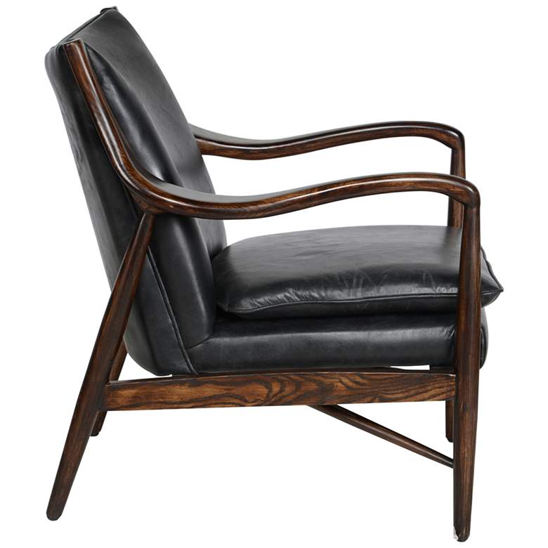 Image 5 Classic Home Kiannah 27 1/2" Wide Black Top Grain Leather Club Chair more views