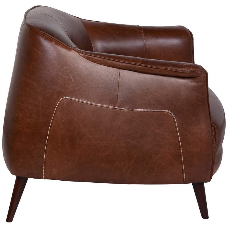 Image 2 Classic Home Martel 32" Wide Brown Tan Leather Modern Club Chair more views