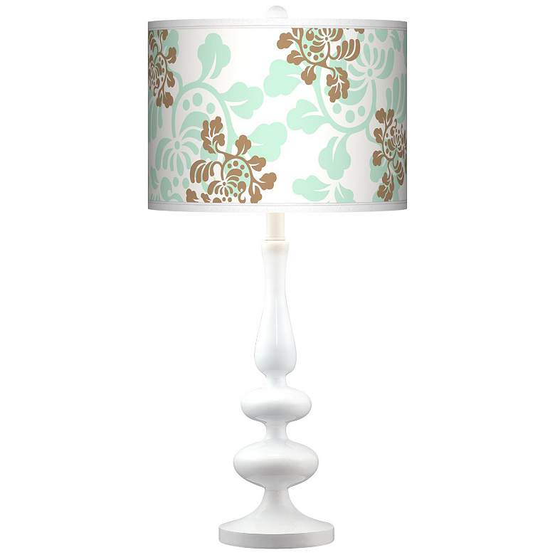 Image 1 Classic Mist And Taupe Giclee Paley White Table Lamp