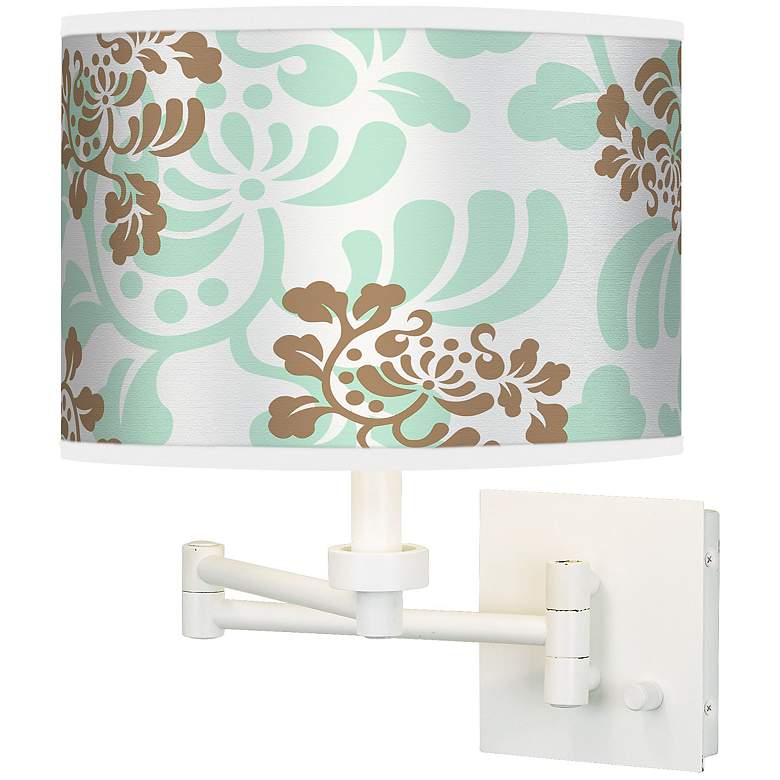Image 1 Classic Mist &amp; Taupe Giclee White Swing Arm Wall Light