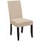 Classic Natural Linen Parsons Chair with Wood Legs