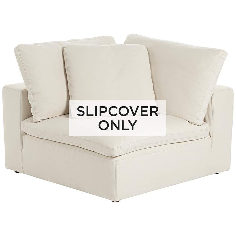 Image 2 Classic Natural Linen Slipcover for Skye Peyton Corner Sectional Chairs more views