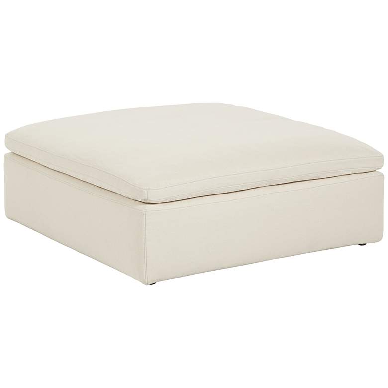 Image 1 Classic Natural Linen Slipcover for Skye Peyton Ottoman