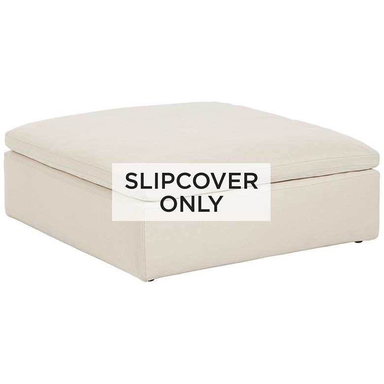 Image 1 Classic Natural Linen Slipcover for Skye Peyton Ottoman