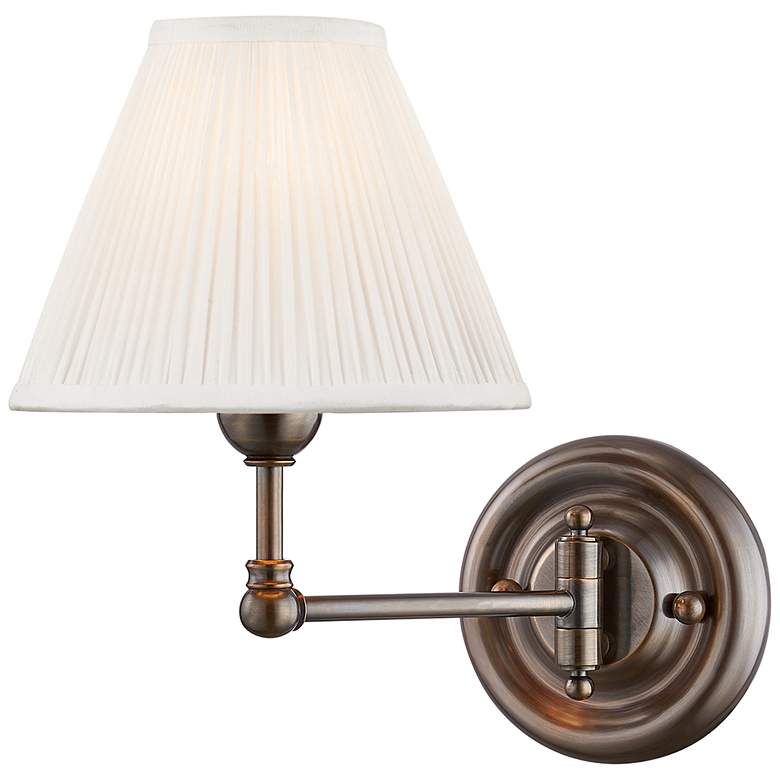 Image 1 Classic No.1 10 1/2" High Distressed Bronze Wall Sconce
