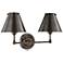 Classic No.1 10 1/2"H Distressed Bronze Shade 2-Light Sconce