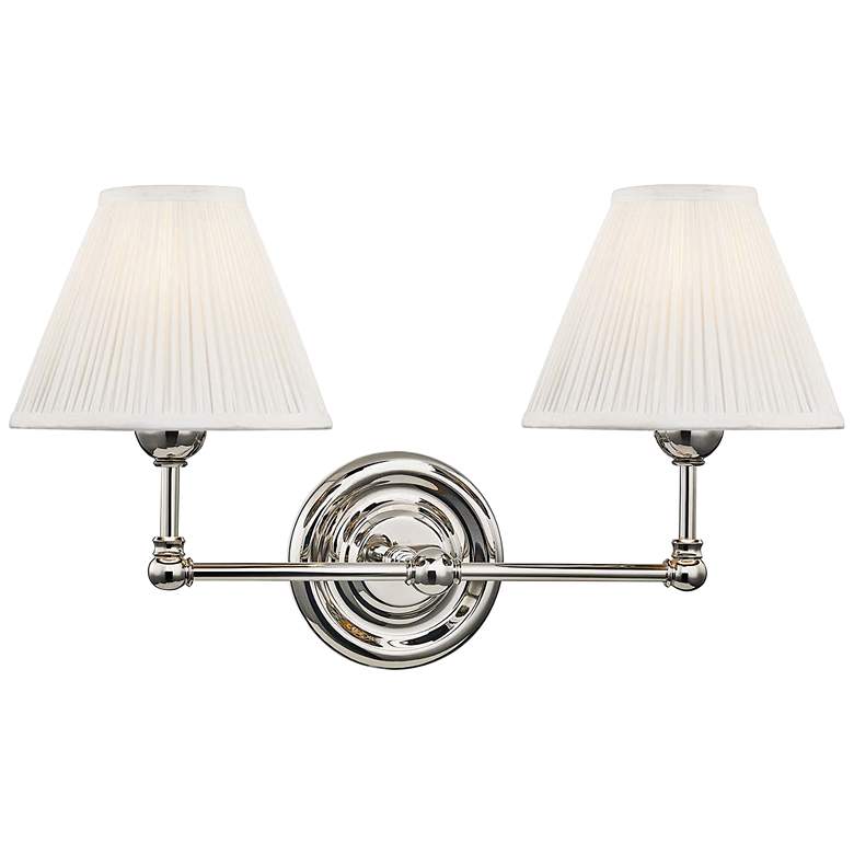 Classic No.1 10 1/2&quot;H Polished Nickel 2-Light Wall Sconce